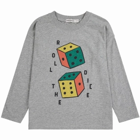 Wardrobe Must-Have Bobo Choses Heather Grey Roll The Dice T-Shirt