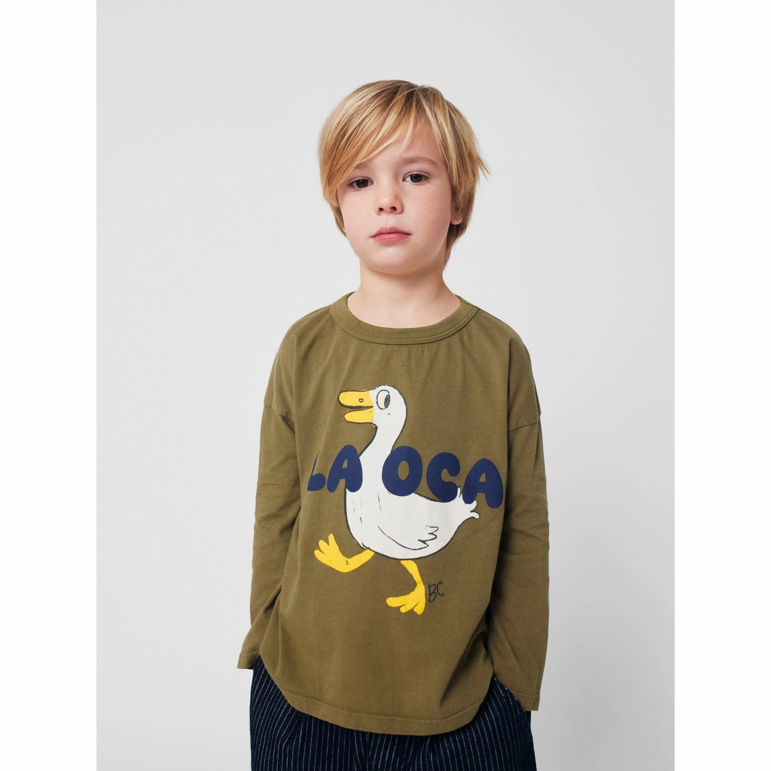 Bobo Choses Khaki La Oca T-Shirt Luxurious Feel Tall Length