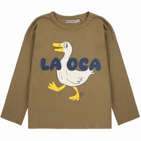 Stretch Material Fitted Silhouette Bobo Choses Khaki La Oca T-Shirt