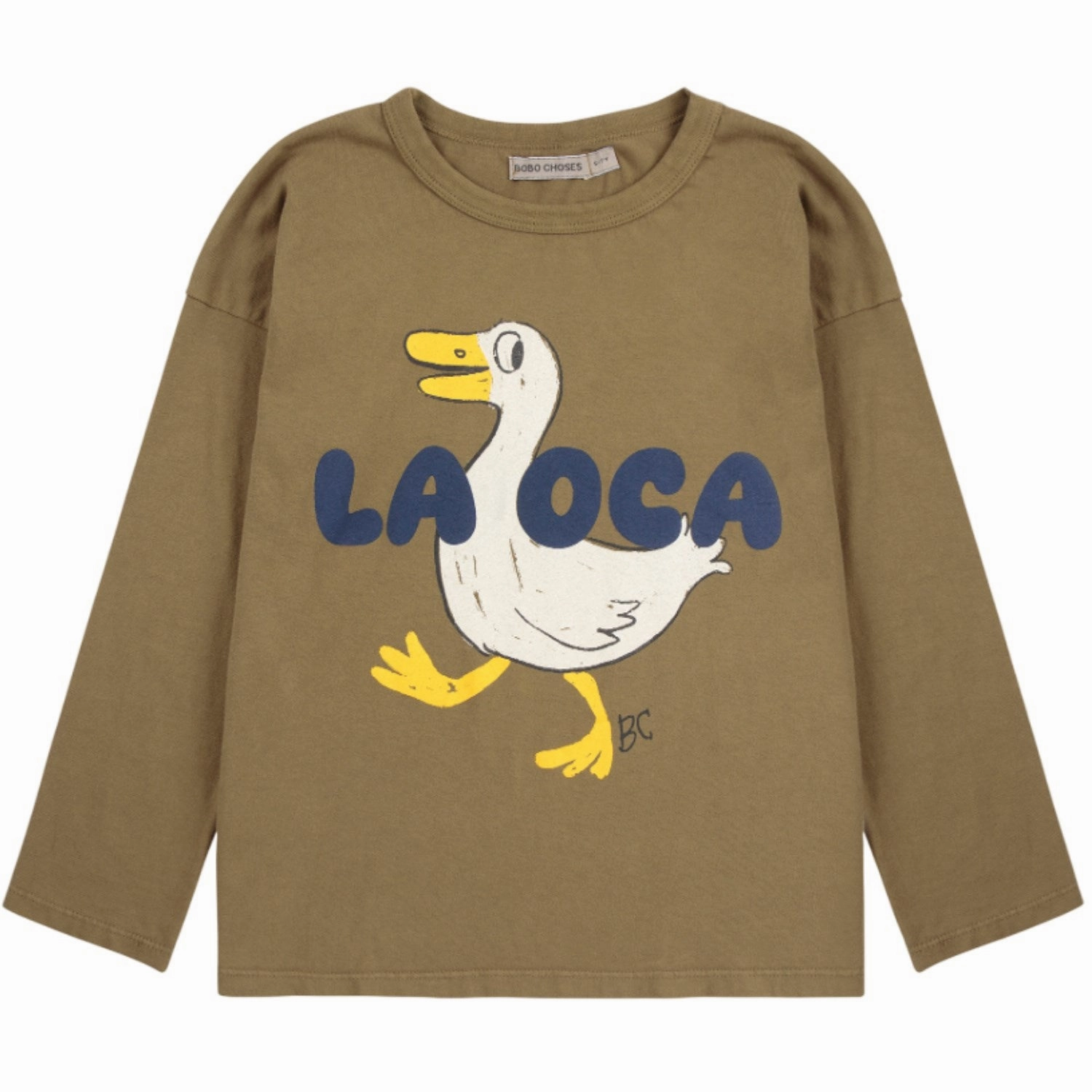 Stretch Material Fitted Silhouette Bobo Choses Khaki La Oca T-Shirt
