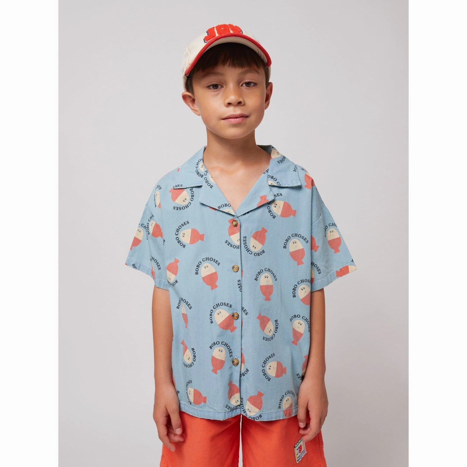 Retro Vibe Bobo Choses Light Blue Morning Egg All Over Light Denim Shirt