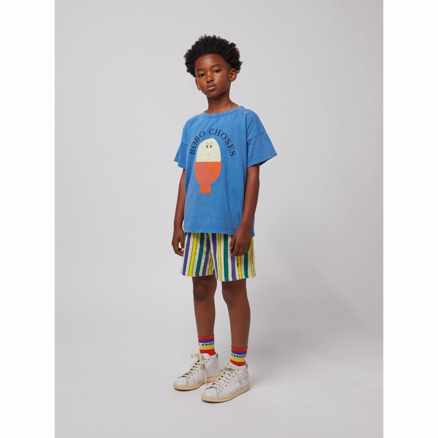 Bobo Choses Light Blue Morning Egg T-Shirt Classic and Comfy