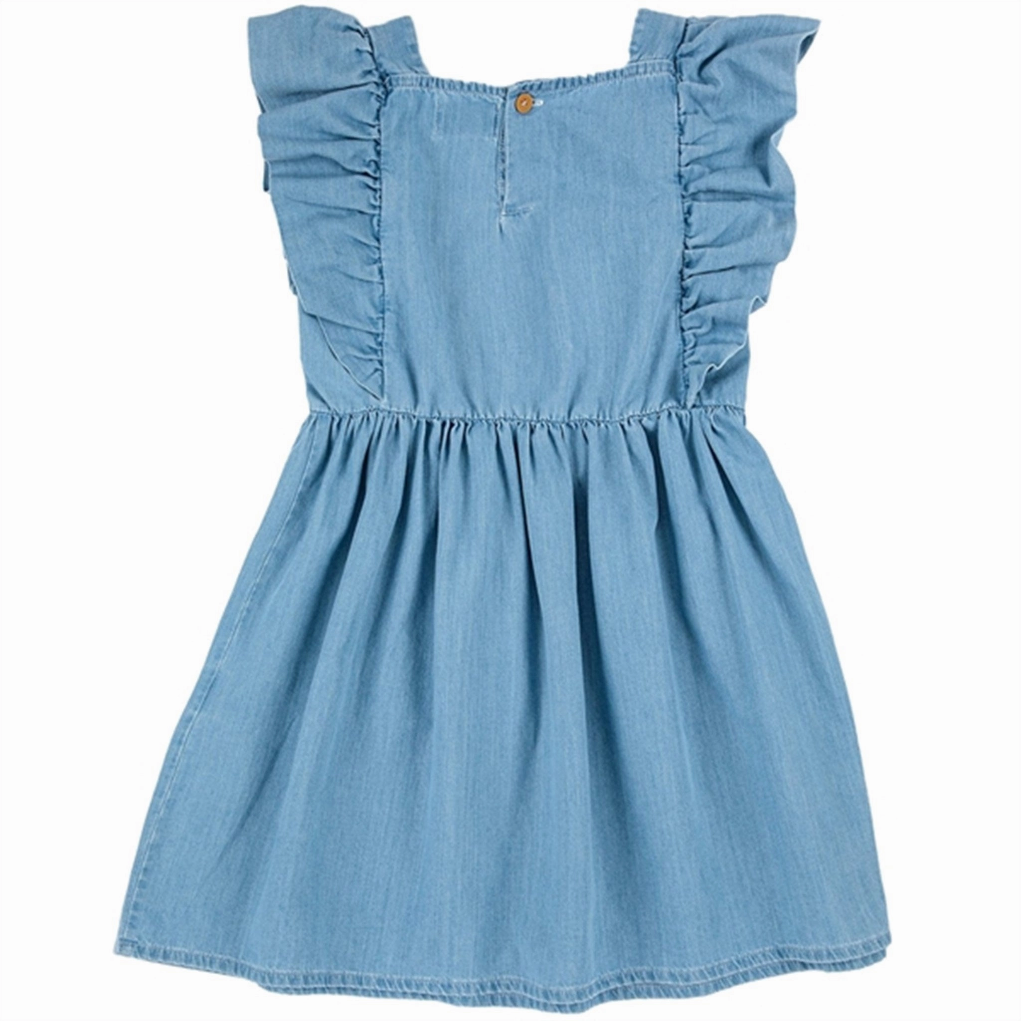 Bobo Choses Light Blue Pelican Denim Ruffle Dress Perfect Proportion