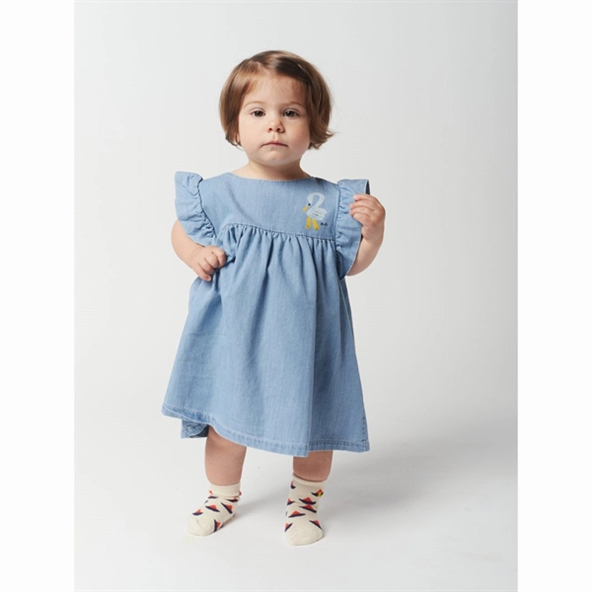 Bobo Choses Light Blue Pelican Ruffle Dress Smooth Vibes