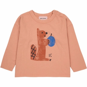 Polka Dot Seamless Side Panels Bobo Choses Light Brown Hungry Squirrel T-Shirt