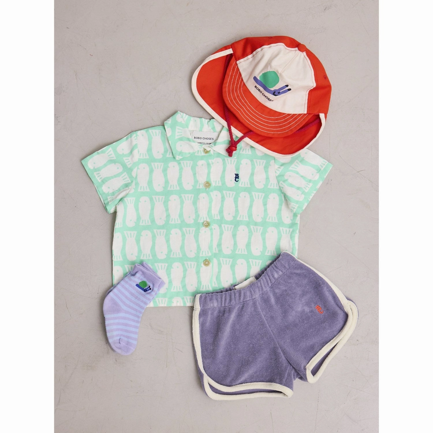 Tall Length Non Iron Fabric Bobo Choses Light Green Lucky Fish All Over Woven Shirt