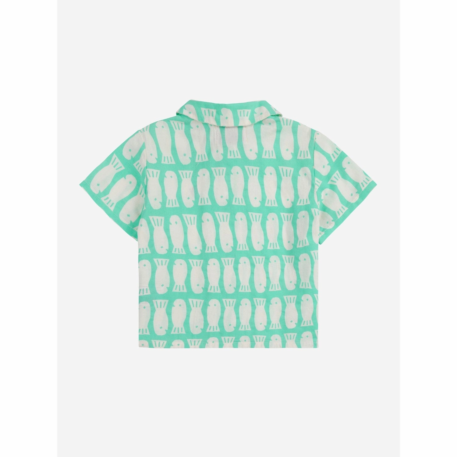Bobo Choses Light Green Lucky Fish All Over Woven Shirt Breathable Lining