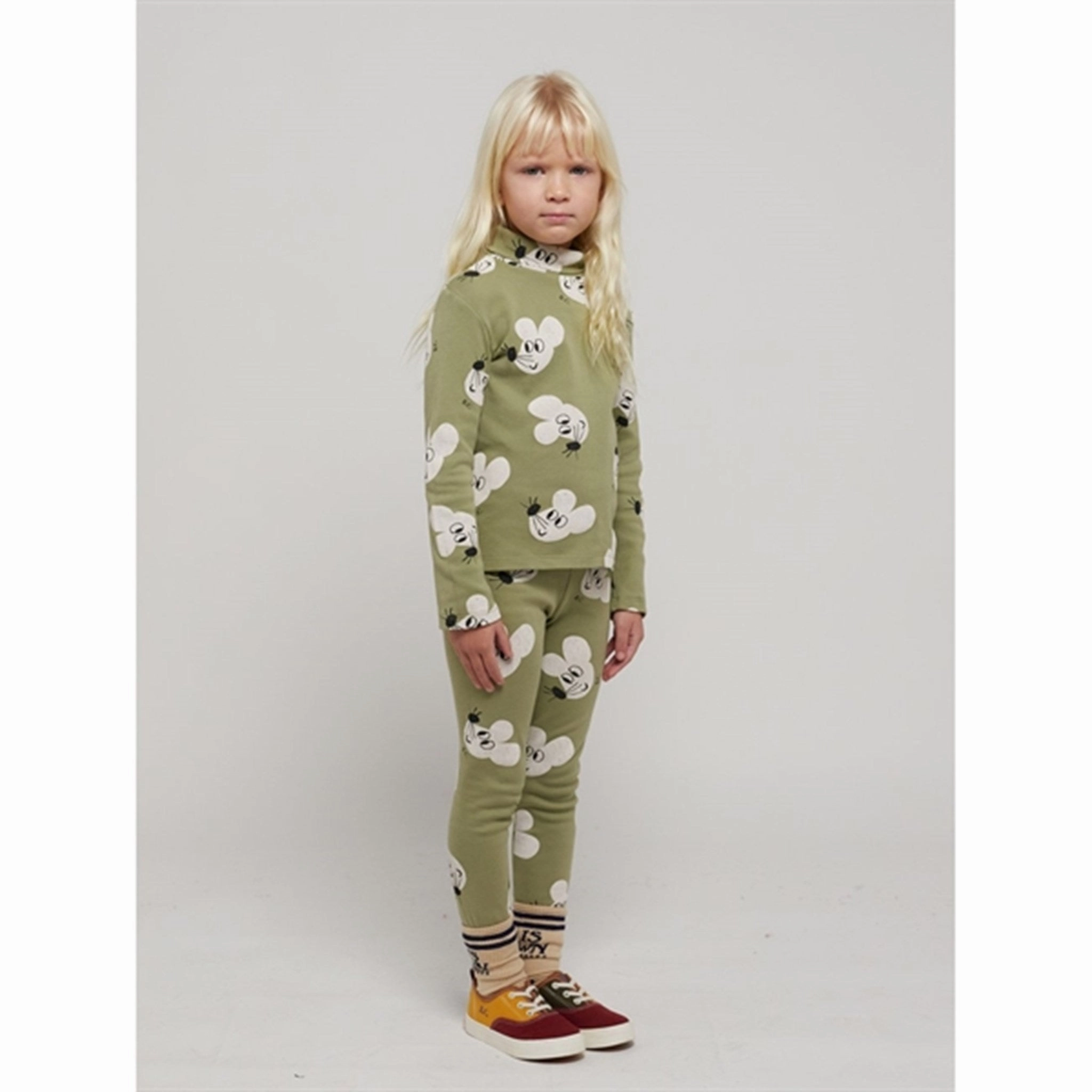 Bobo Choses Light Green Mouse Turtleneck AOP Team Building