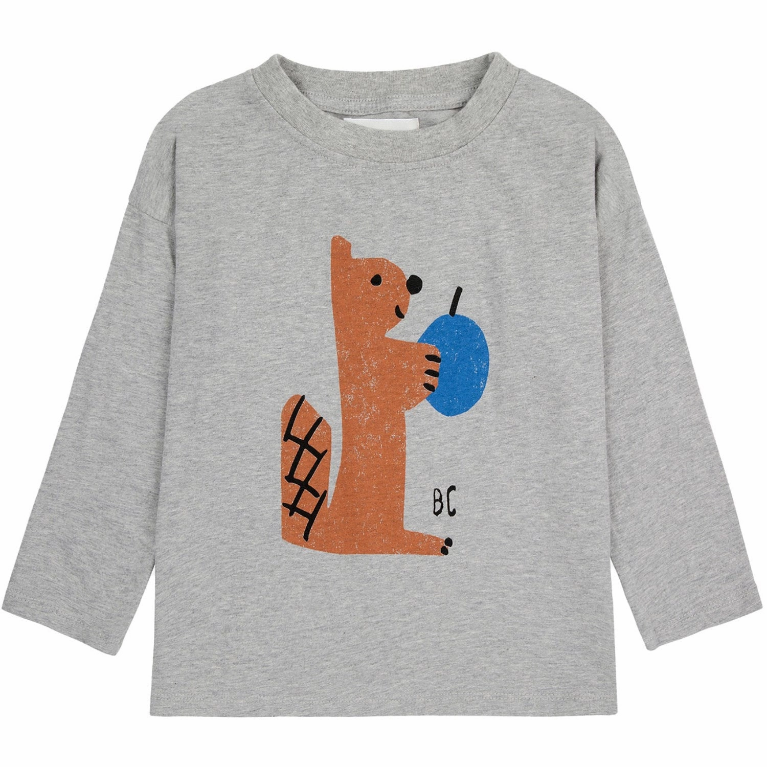 Bobo Choses Light Heather Grey Hungry Squirrel T-Shirt Modern Appeal Contemporary Style