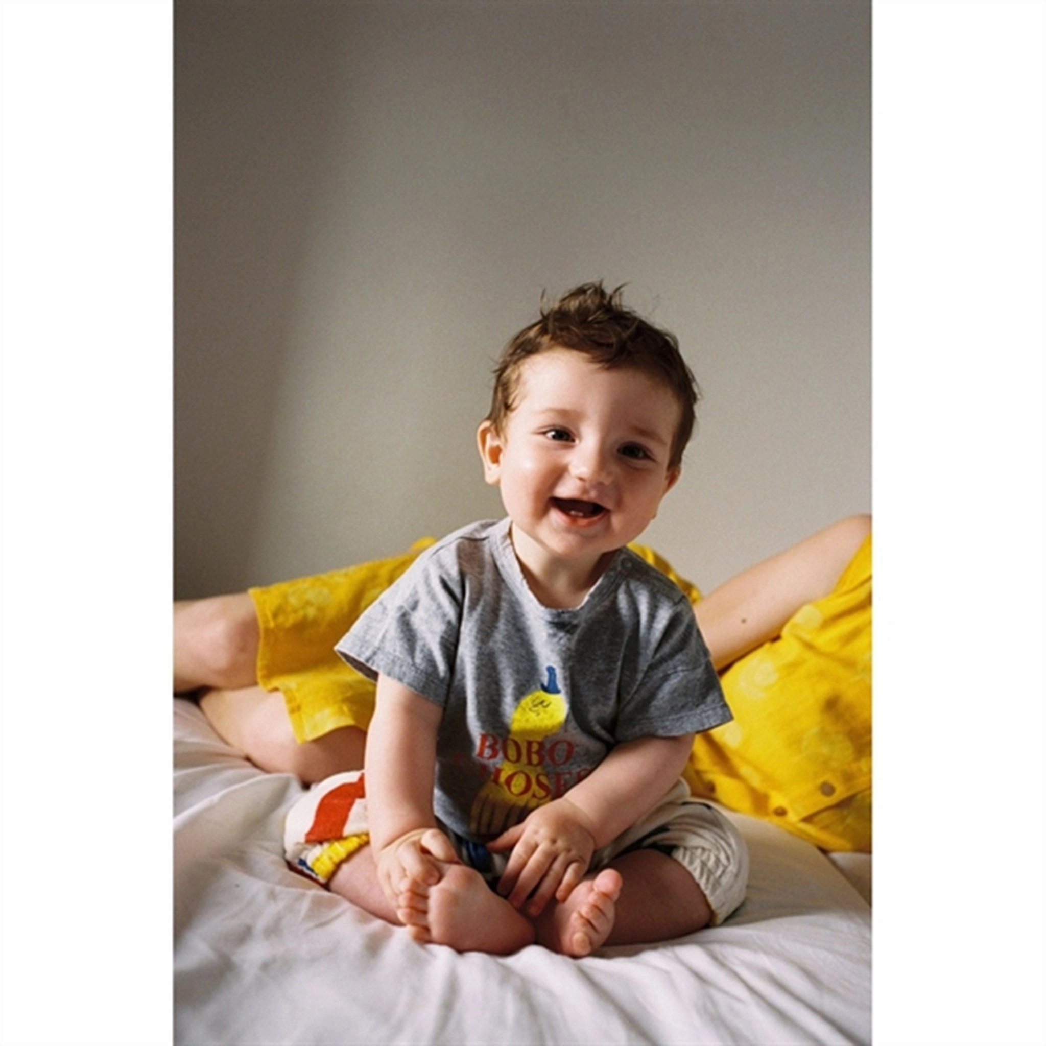 Cool and Chic Bobo Choses Light Heather Grey Yellow Squid T-Shirt