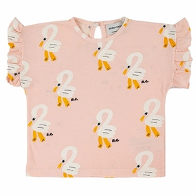 EthicalProduction Daily Favorite Bobo Choses Light Pink Pelican All Over Ruffle T-Shirt