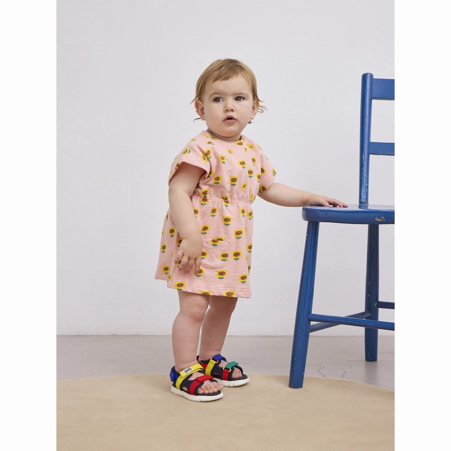 Bobo Choses Light Pink Sunflower All Over Dress Flattering Fit for All