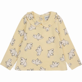 Bobo Choses Light Yellow Freedom Bird All Over Collar Shirt City Exploration
