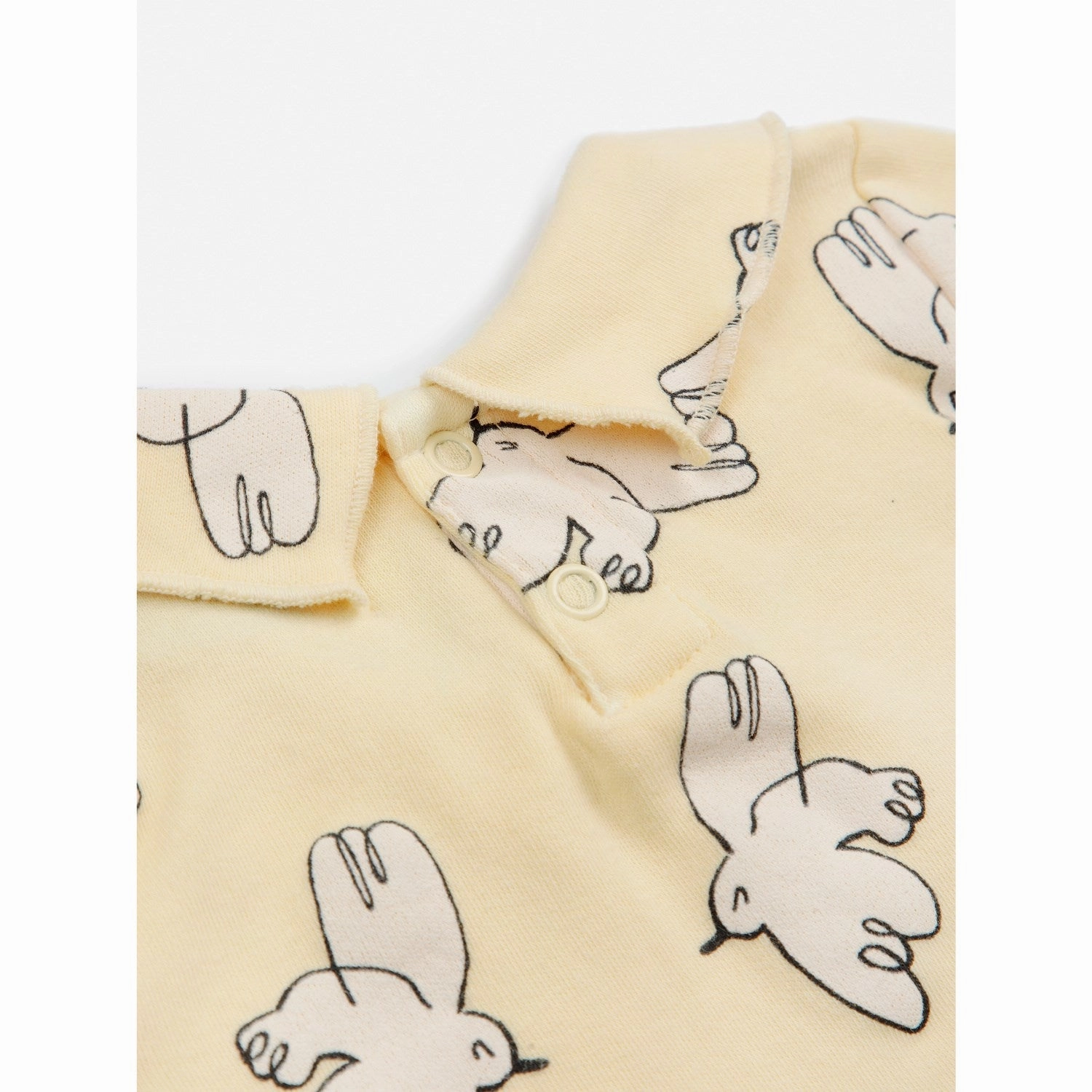 Bobo Choses Light Yellow Freedom Bird All Over Collar Shirt Weekend Vibes Geometric Design