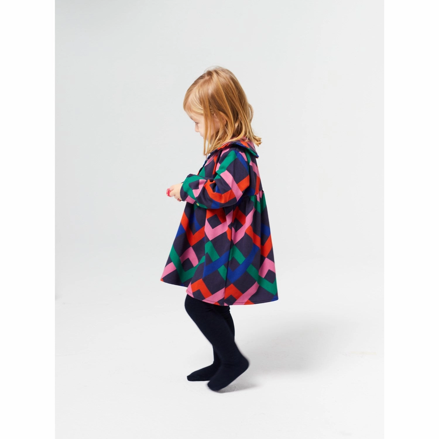 Bobo Choses Midnight Blue Multicolor Garland Woven Dress Light material