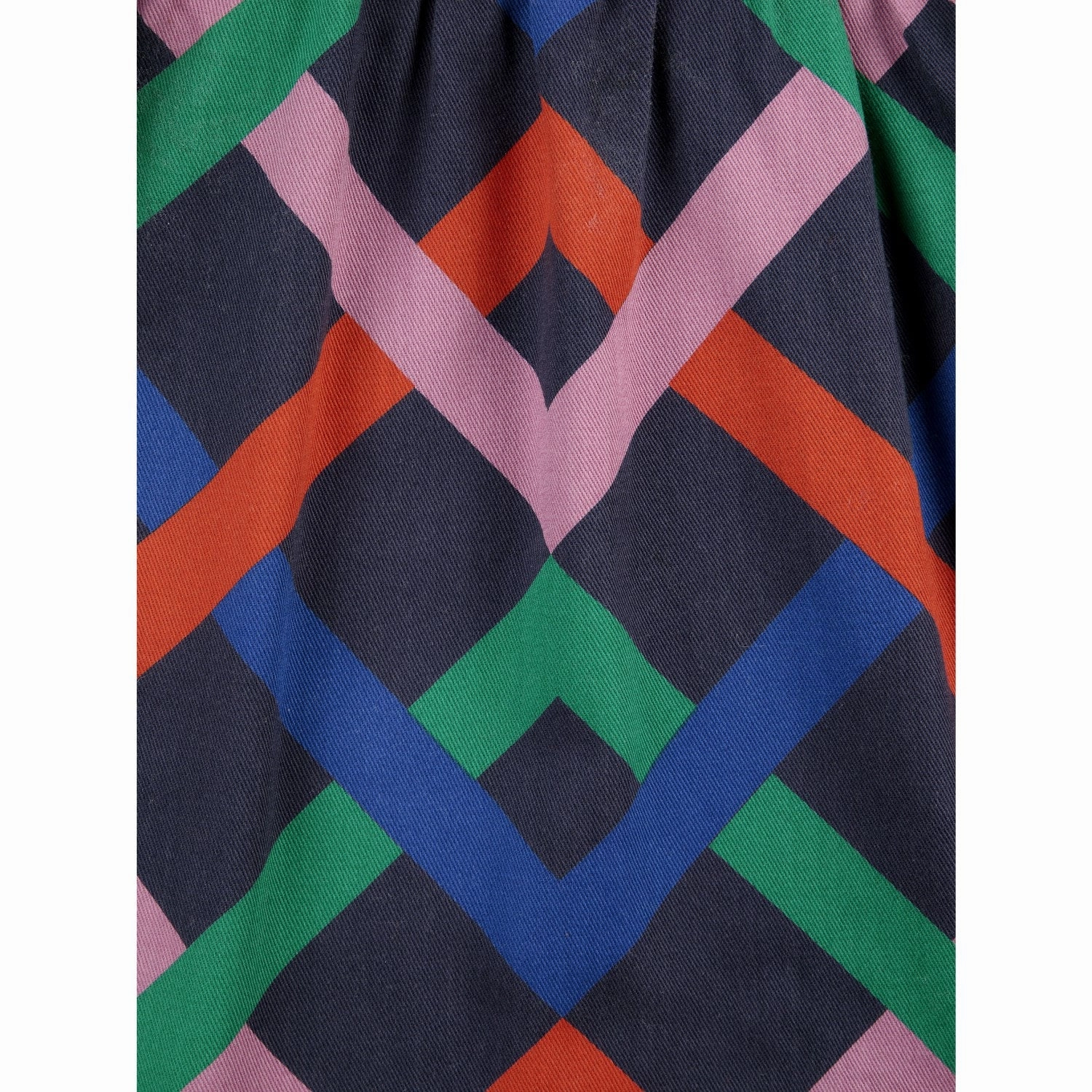 Bobo Choses Midnight Blue Multicolor Garland Woven Dress Layered Texture Vibrant Look