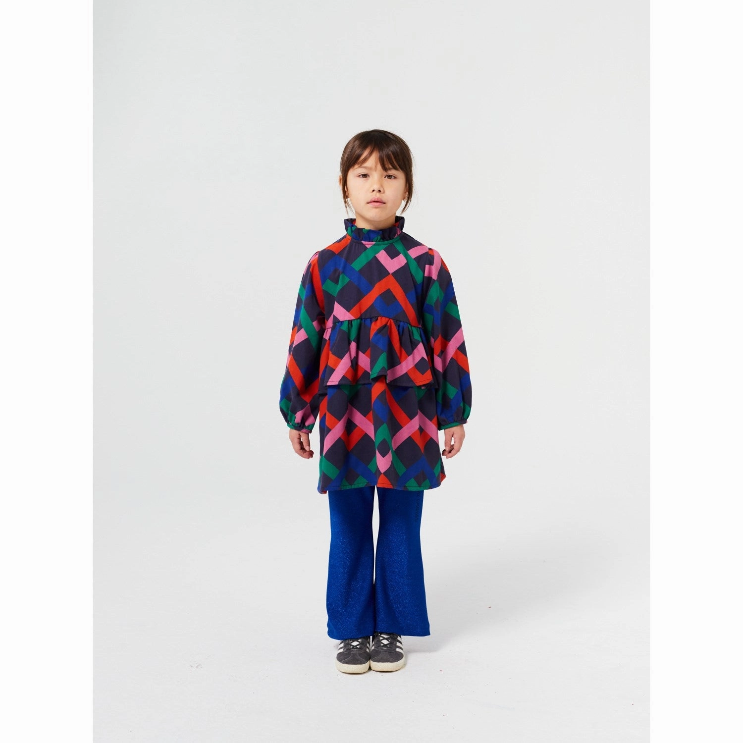 Bobo Choses Midnight Blue Multicolor Garland Woven Dress Elegant Appearance