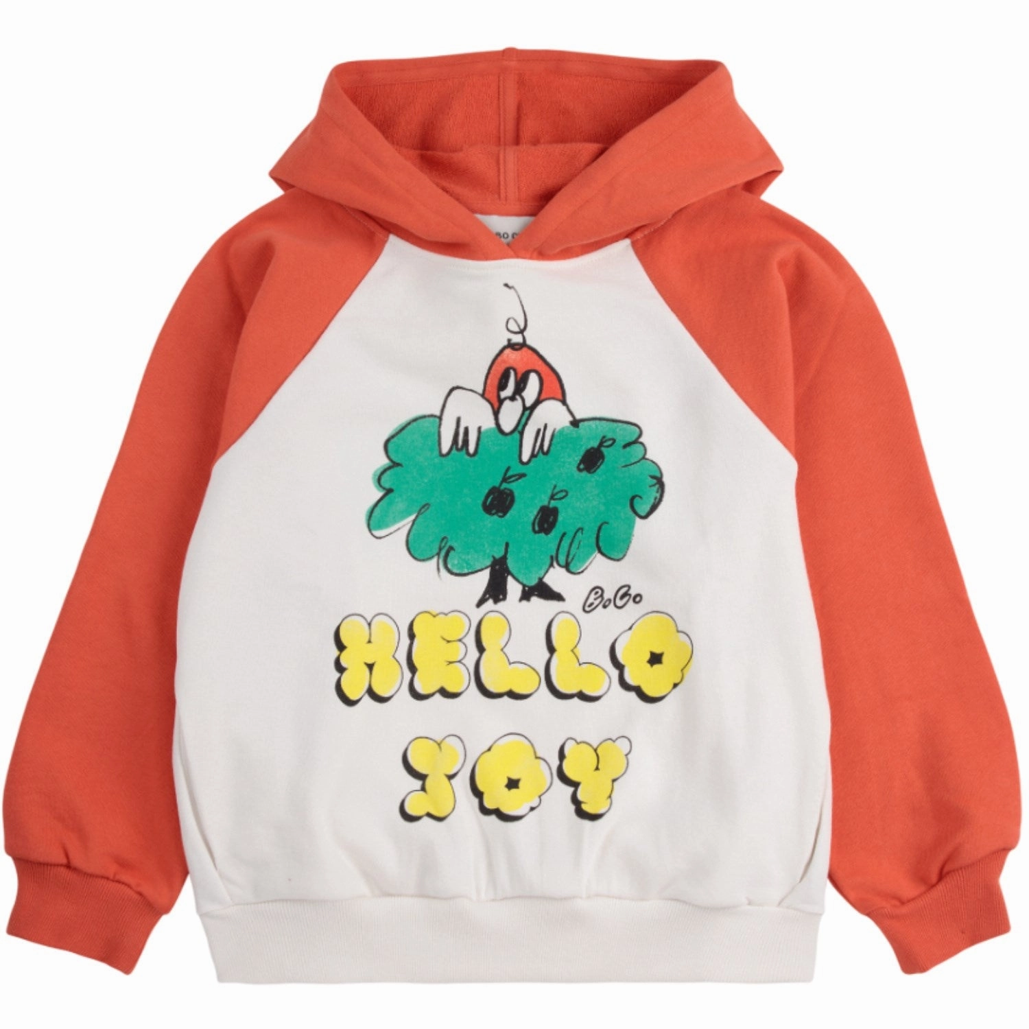 Branded Look Bobo Choses Multicolor Hello Joy Ranglan Sleeves Hoodie
