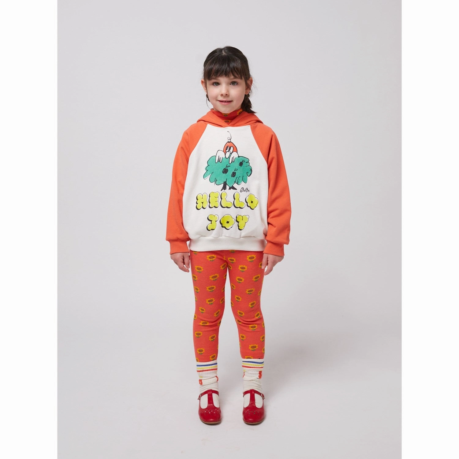 Bobo Choses Multicolor Hello Joy Ranglan Sleeves Hoodie Prairie dog like