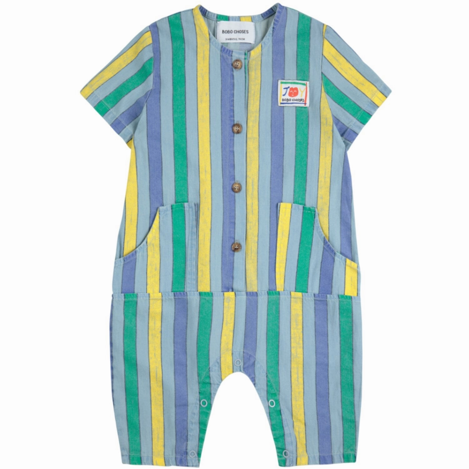 Simple Chic Bobo Choses Multicolor Multicolor Stripes Denim Overall