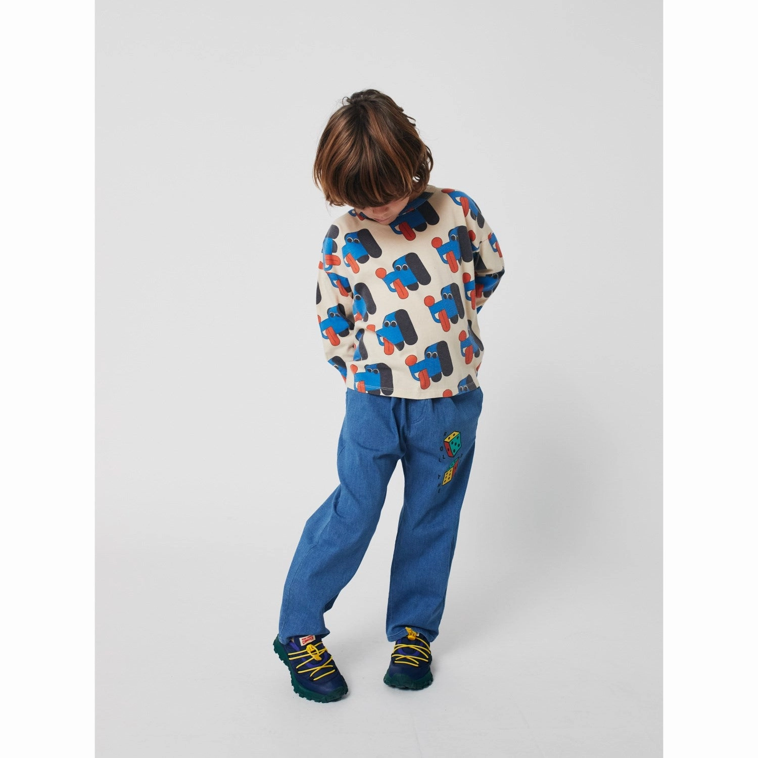 Bobo Choses Offwhite Doggy Mate All Over T-Shirt Ombre look Abrasion resistant