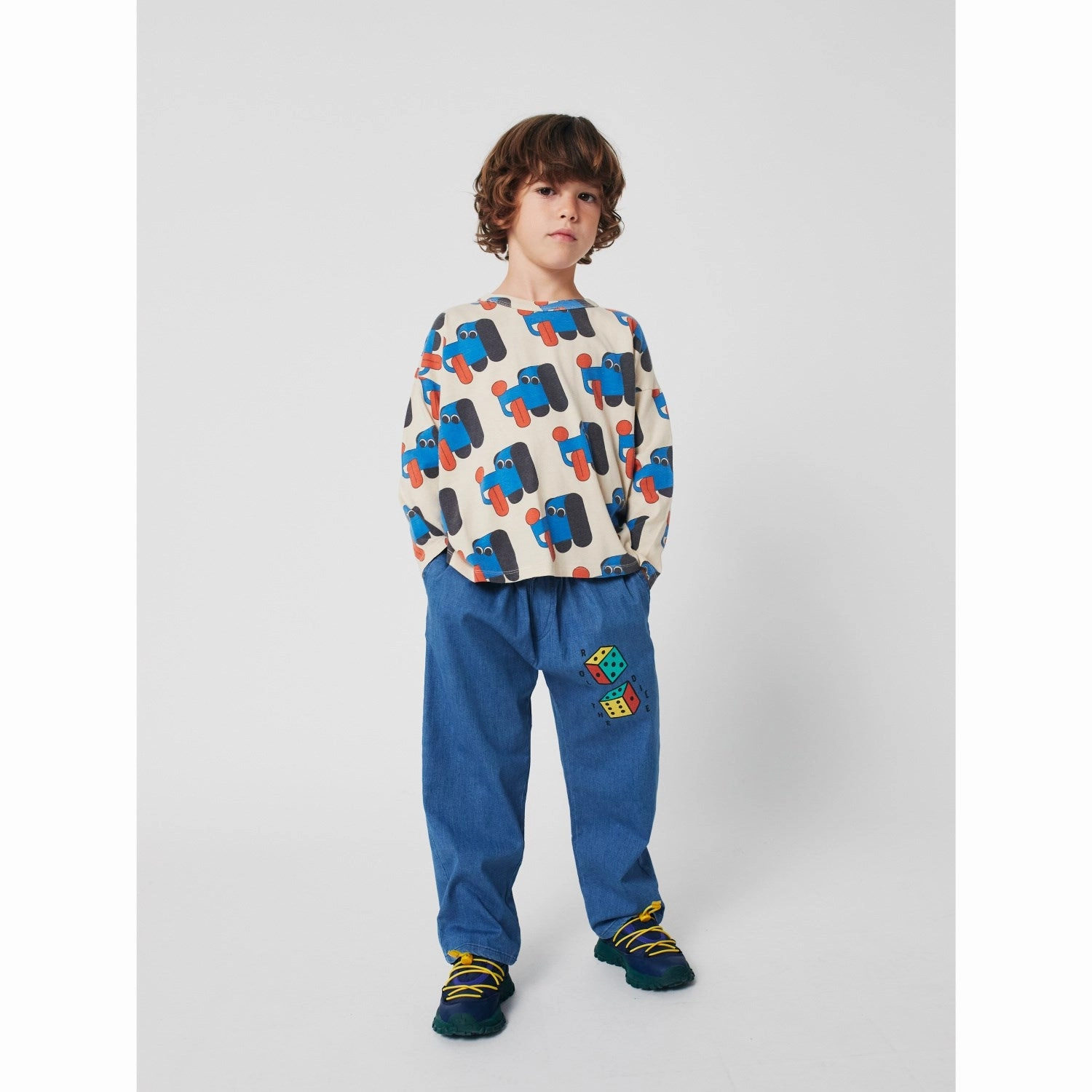 Bobo Choses Offwhite Doggy Mate All Over T-Shirt Relaxed Comfort Gradient effect