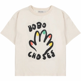 Structured silhouette Minimal Comfort Wear Bobo Choses Offwhite High Five T-Shirt