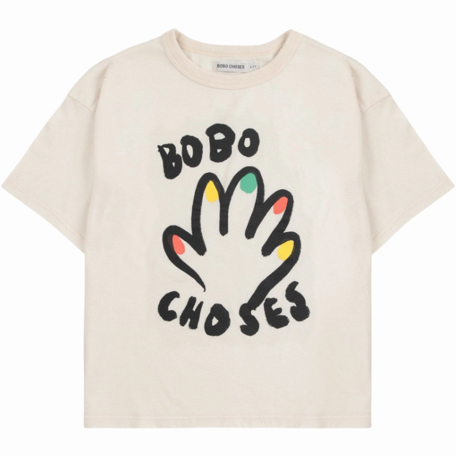 Structured silhouette Minimal Comfort Wear Bobo Choses Offwhite High Five T-Shirt