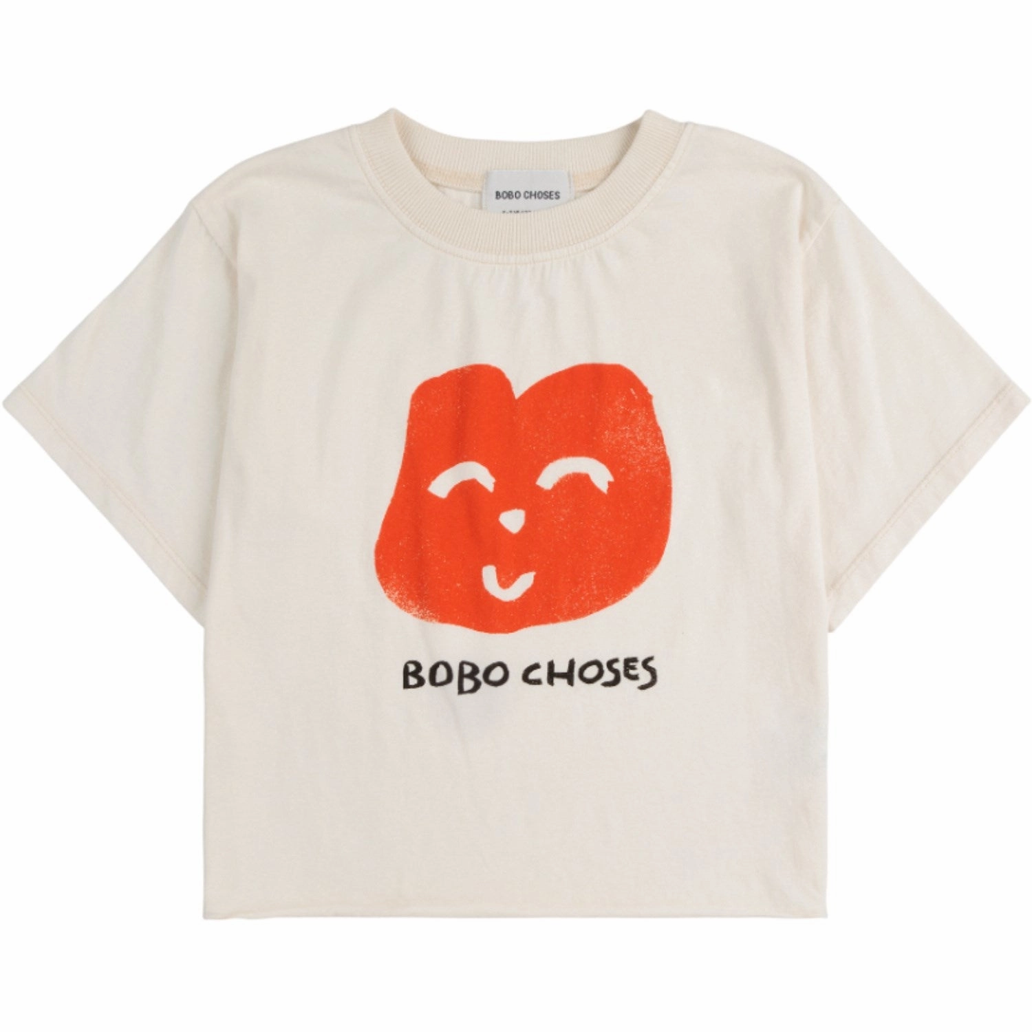 Stylish Essential Bobo Choses Offwhite Joyful Face T-Shirt