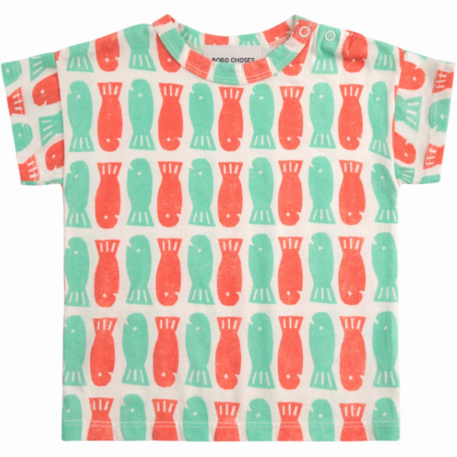 layerable Bobo Choses Offwhite Lucky Fish All Over T-Shirt