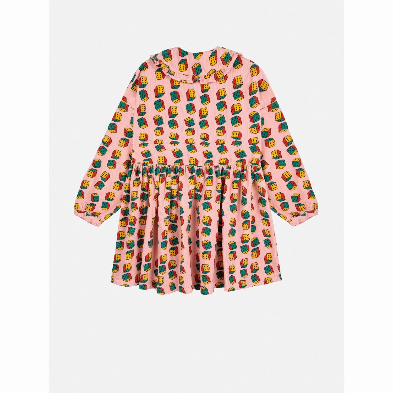 Bobo Choses Pink Dices All Over Micro Corduroy Dress urban vibe Flowing Lines
