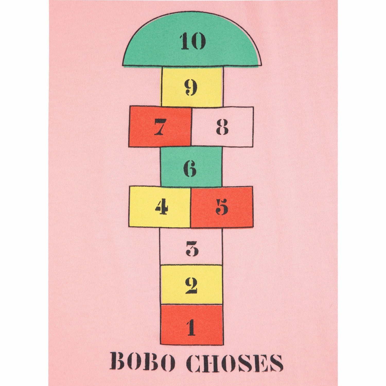 Bobo Choses Pink Hopscotch T-Shirt Relaxed Torso Fit
