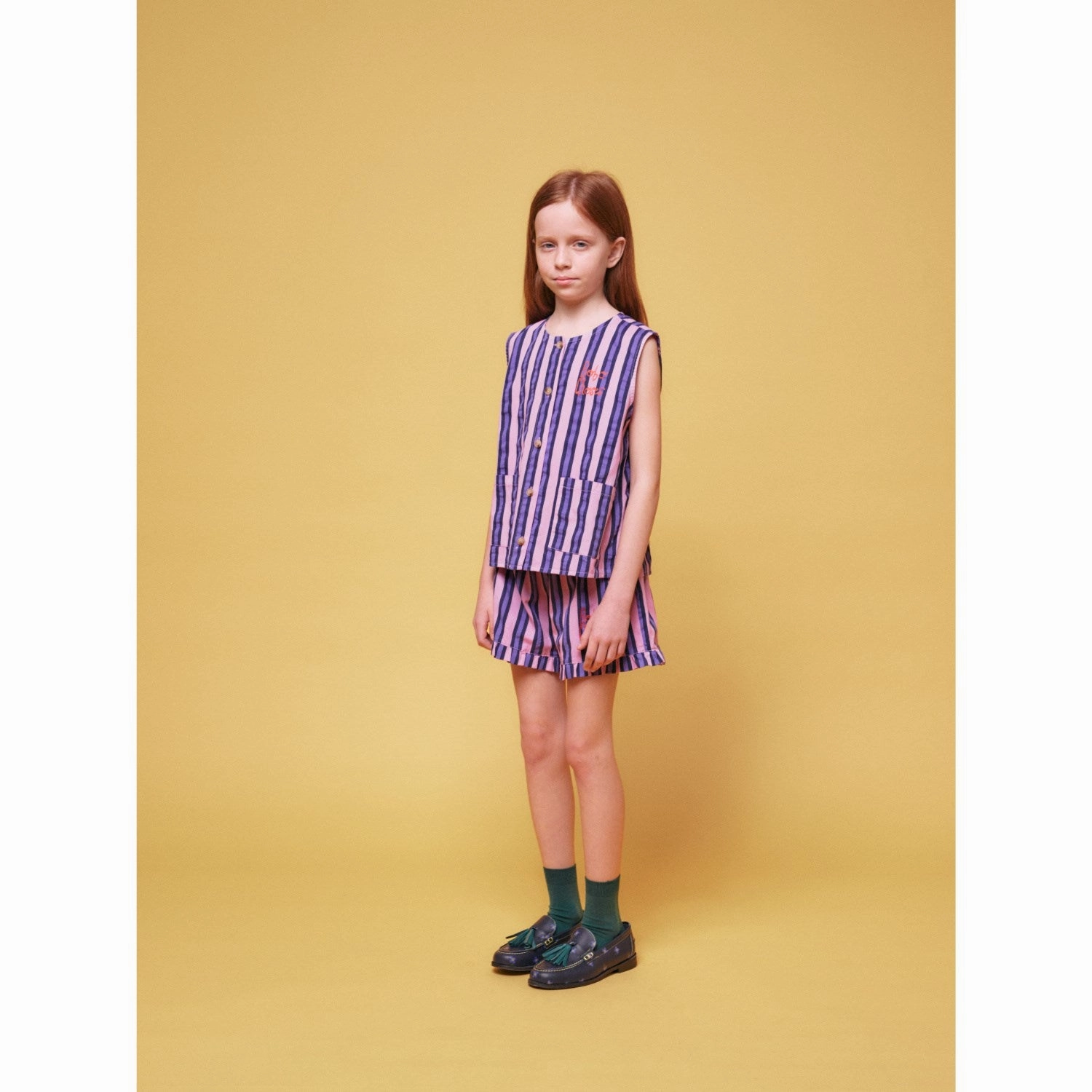Edgy Fashion Bobo Choses Pink Stripes All Over Sleevless Shirt