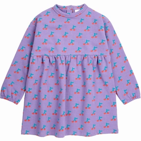 Figure-Skimming Bobo Choses Purple Cherry All Over Dress
