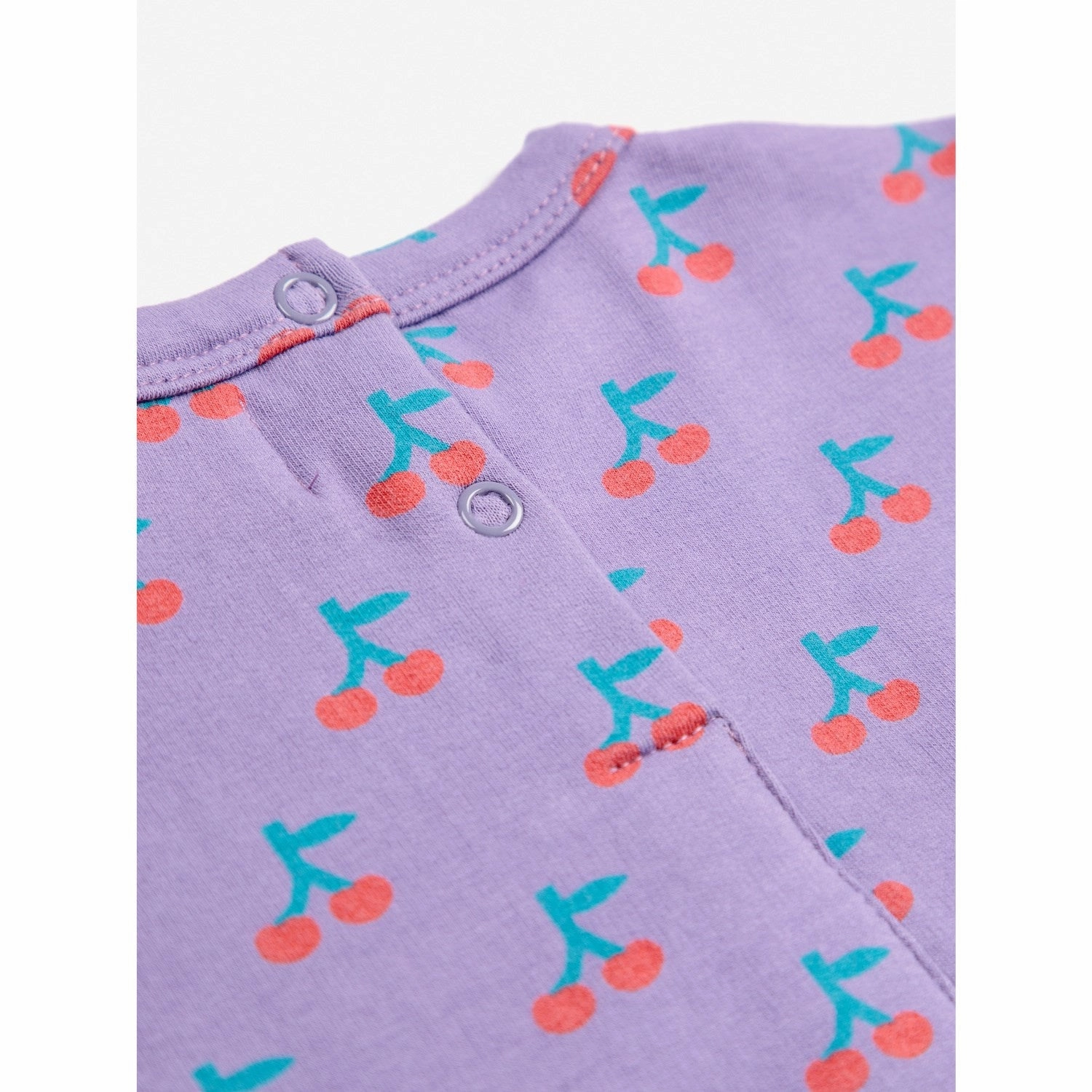 Bobo Choses Purple Cherry All Over Dress Gentle Stitch Lower Hem