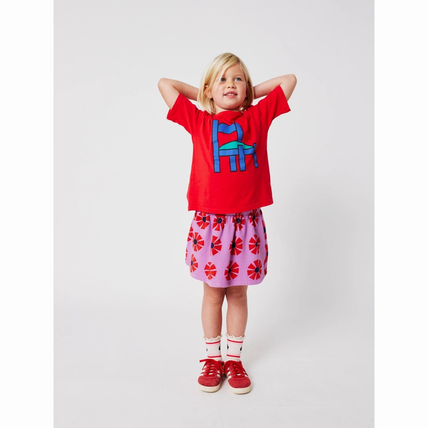 Raw Edge Hem Bobo Choses Red Chair T-Shirt