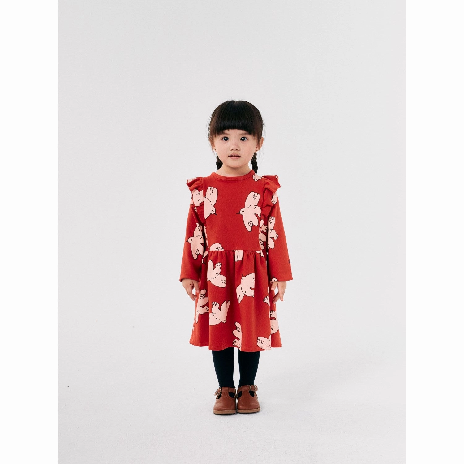 Vacation Vibe Bobo Choses Red Freedom Bird All Over Ruffle Dress