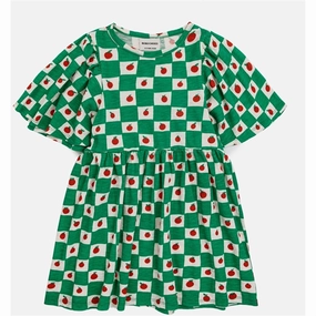 Light Flow Active Outfit Bobo Choses Tomato All Over Ruffle Sleeves Dress Short Offwhite