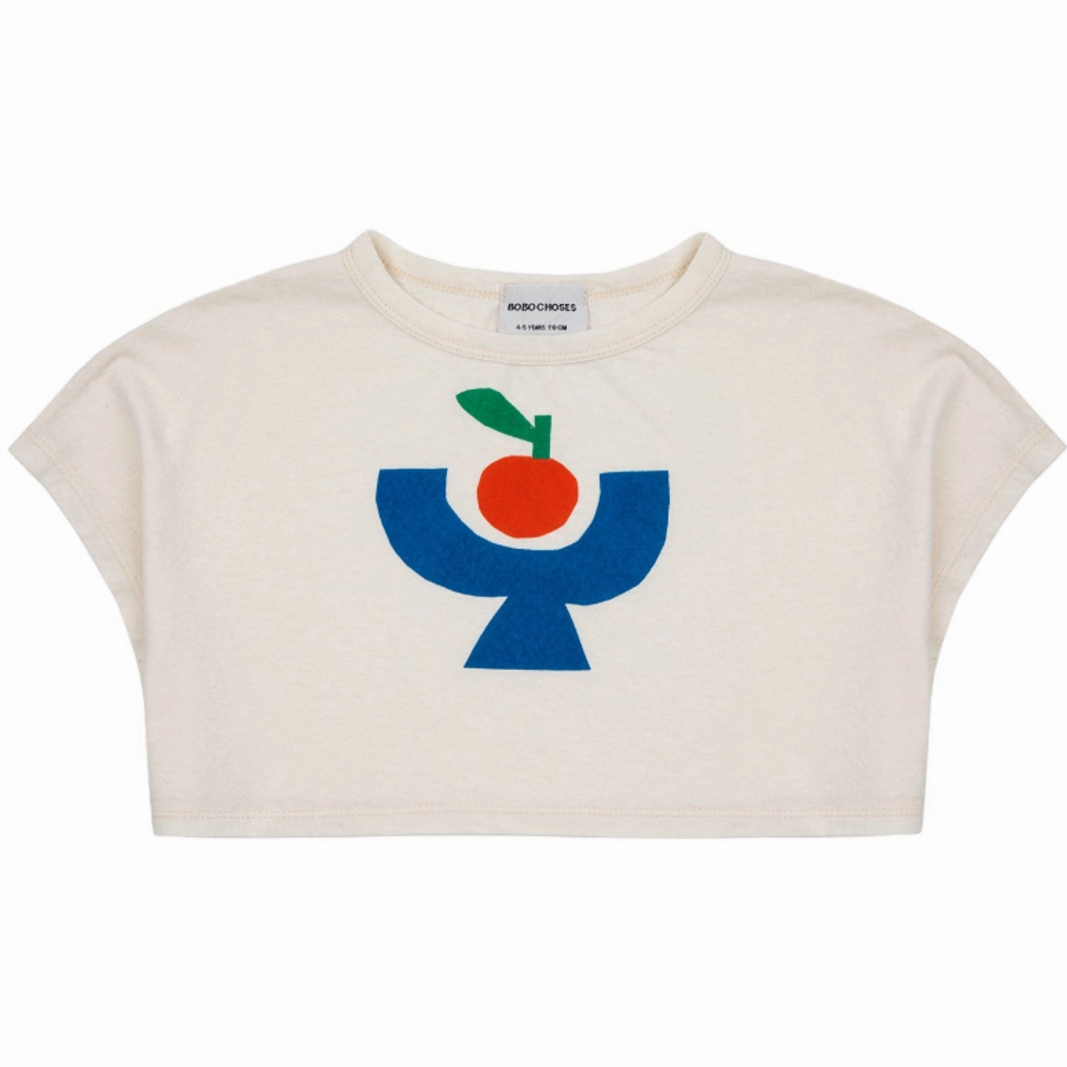 Effortless Style Playful Prints Bobo Choses Tomato Plate Cropped T-Shirt Offwhite
