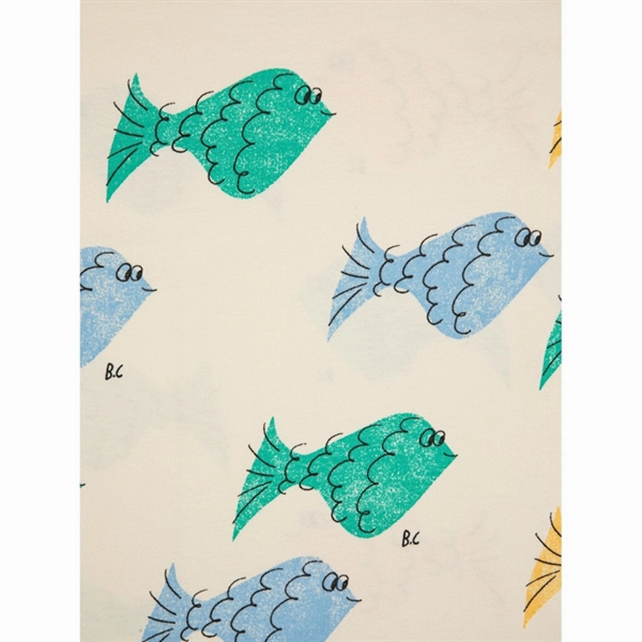 Bobo Choses White Multicolor Fish All Over T-Shirt RecycledBlend