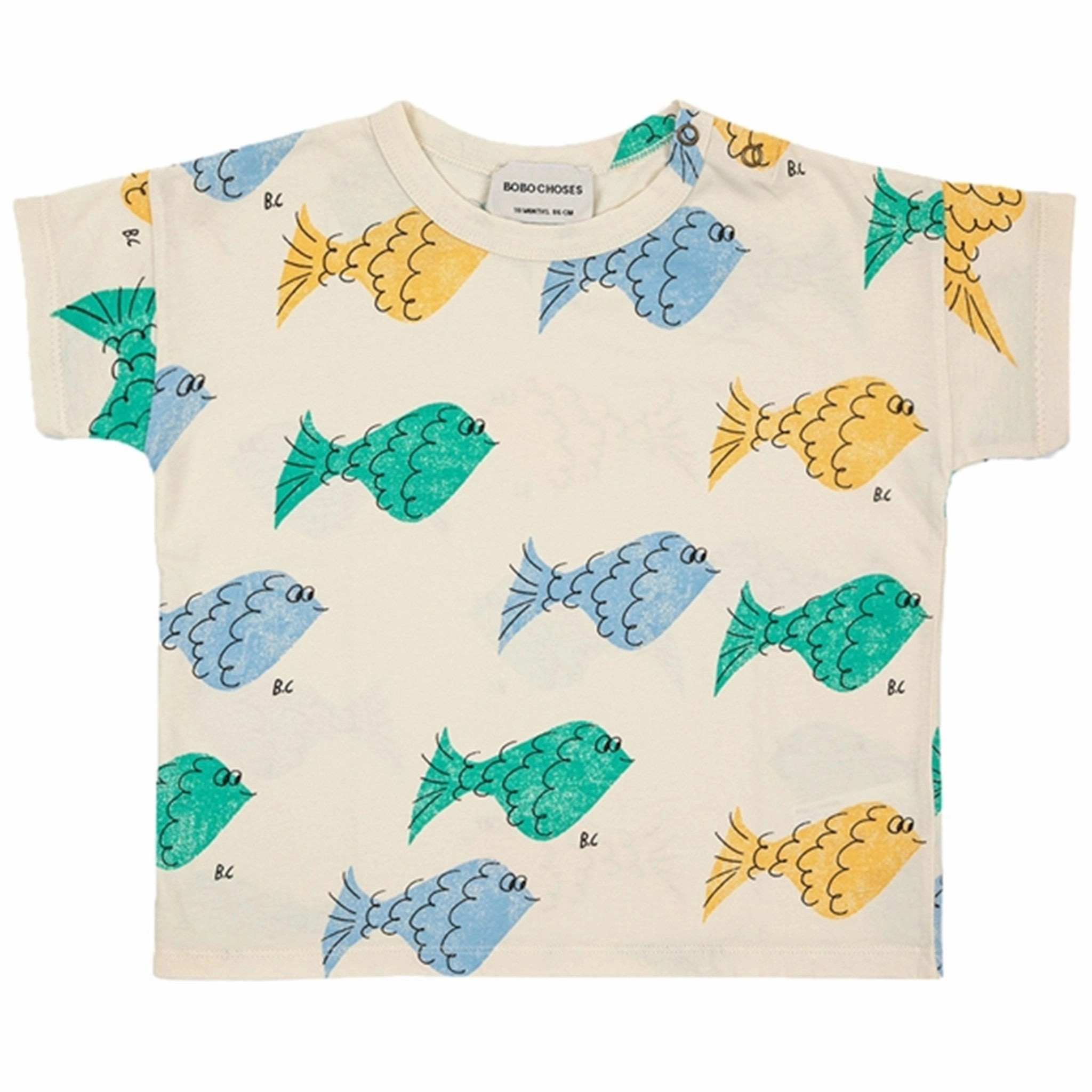 funky Kids playfulness Bobo Choses White Multicolor Fish All Over T-Shirt