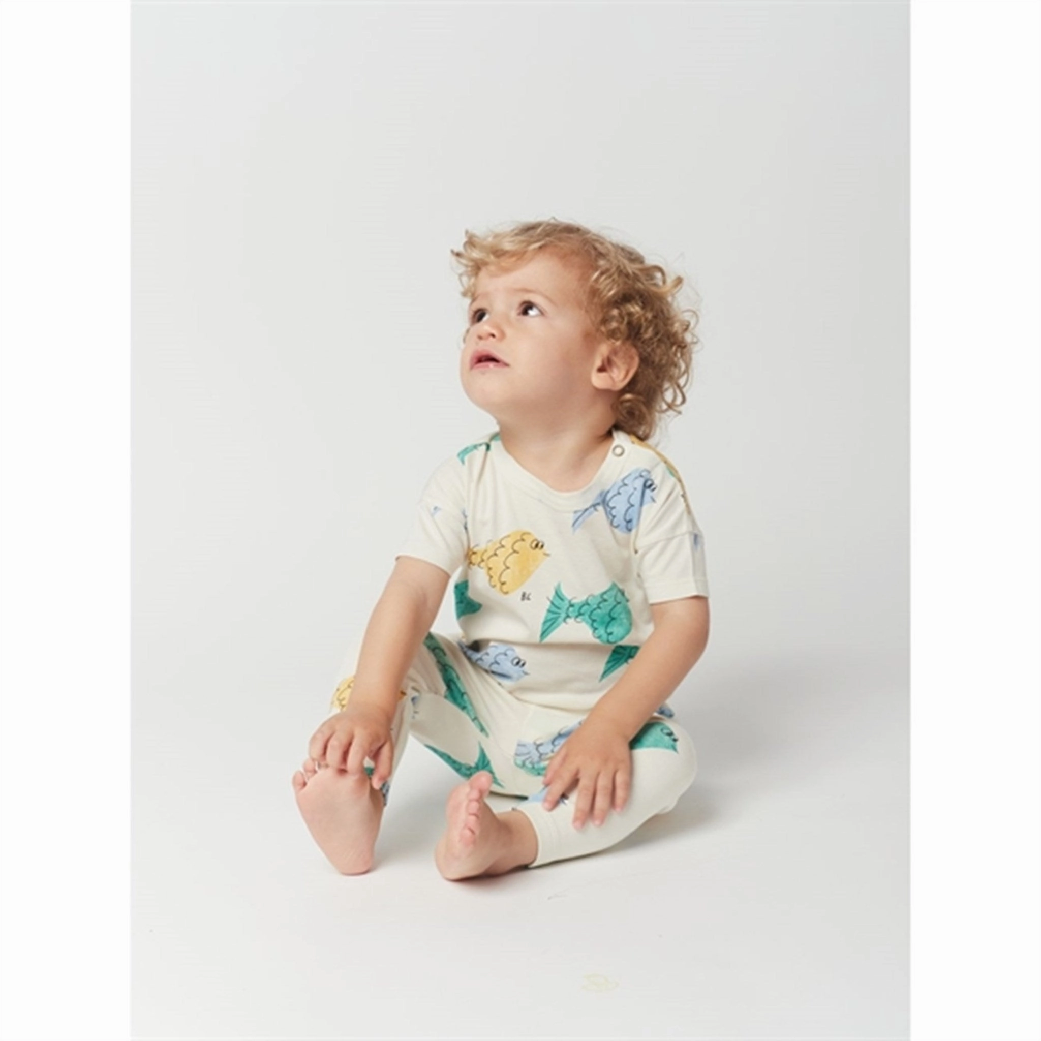 Outdoor Trend Look Sporty Style Wear Bobo Choses White Multicolor Fish All Over T-Shirt