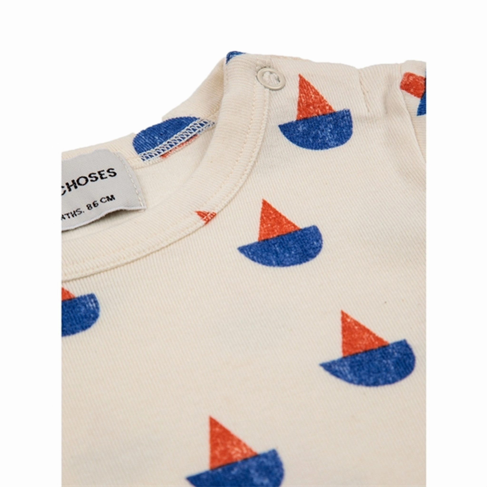 Bobo Choses White Sail Boat All Over Blouse Party Ready