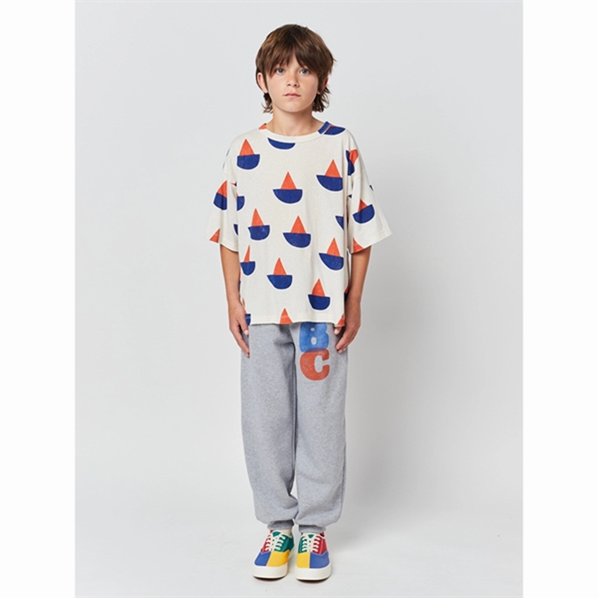 Bobo Choses White Sail Boat T-Shirt Classic Outfit Style Comfy Layer Wear