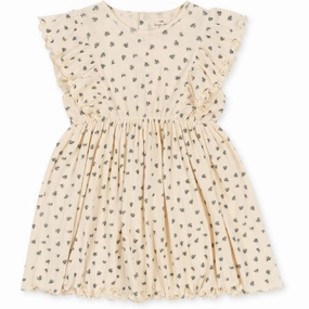 High Waist Peplum-Style Konges Sl?jd Bloomie Blue Chleo Dress