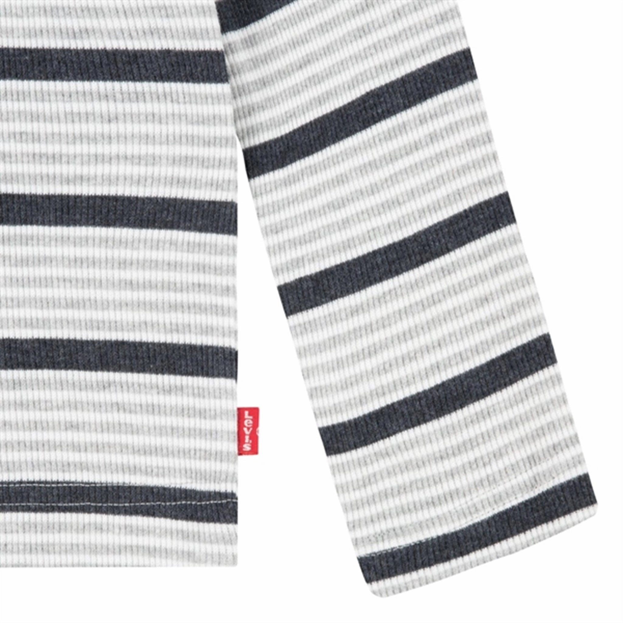 tailored look Stylish Design Levi's Long Sleeve Striped Thermal T-Shirt Light Grayheather