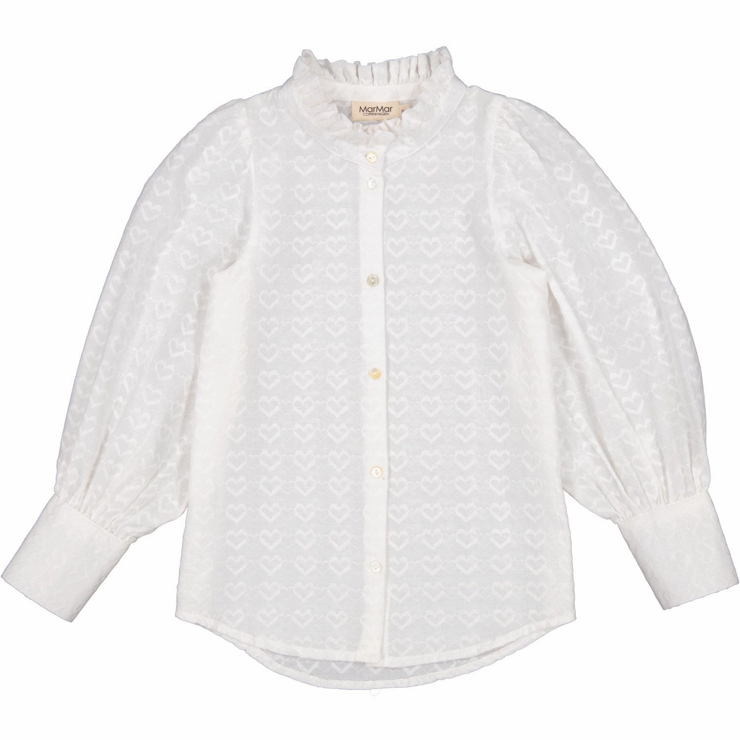 MarMar Dobby Hearts White Tribeca Shirt Breathable fabric Trendy Fashion