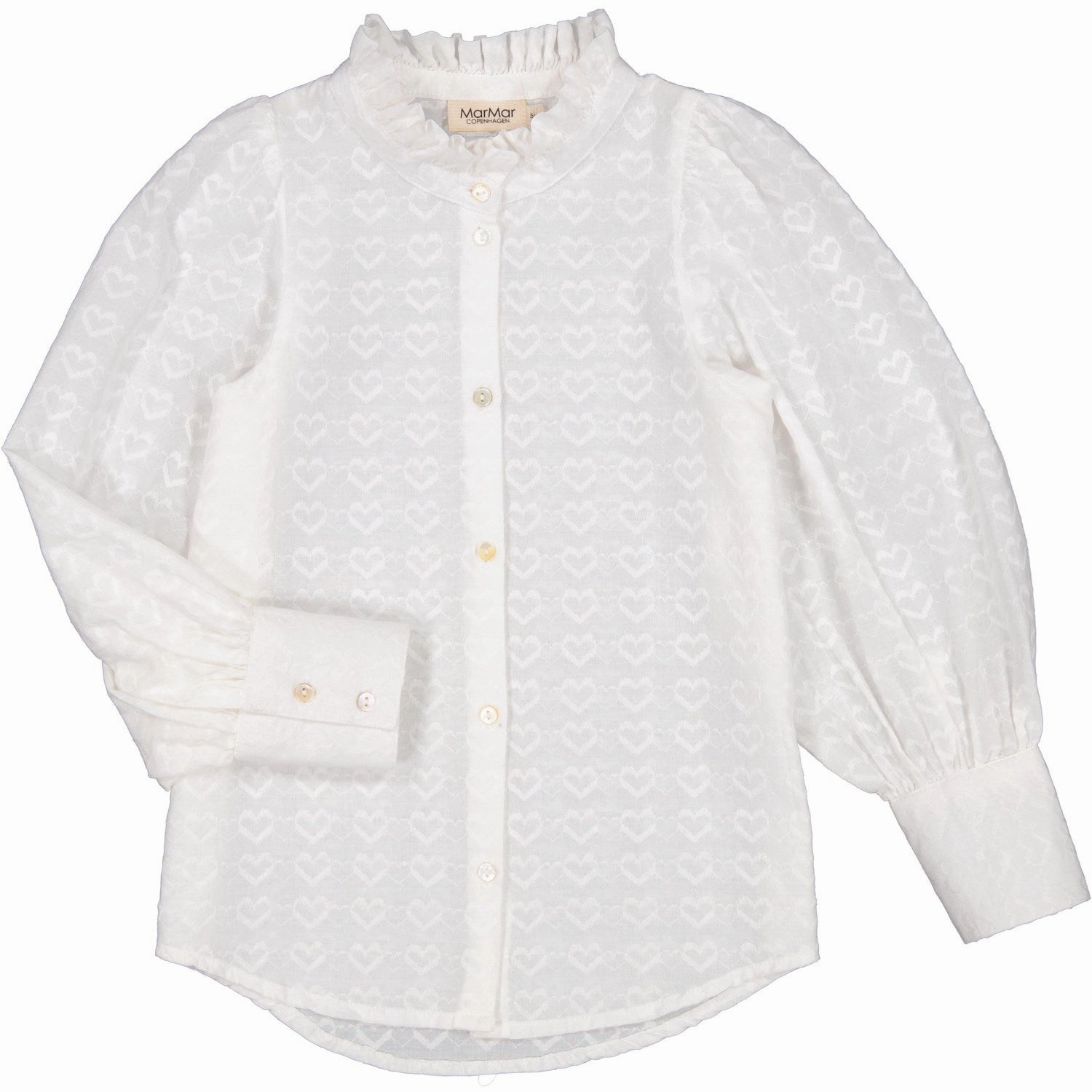 Comfortable fit MarMar Dobby Hearts White Tribeca Shirt