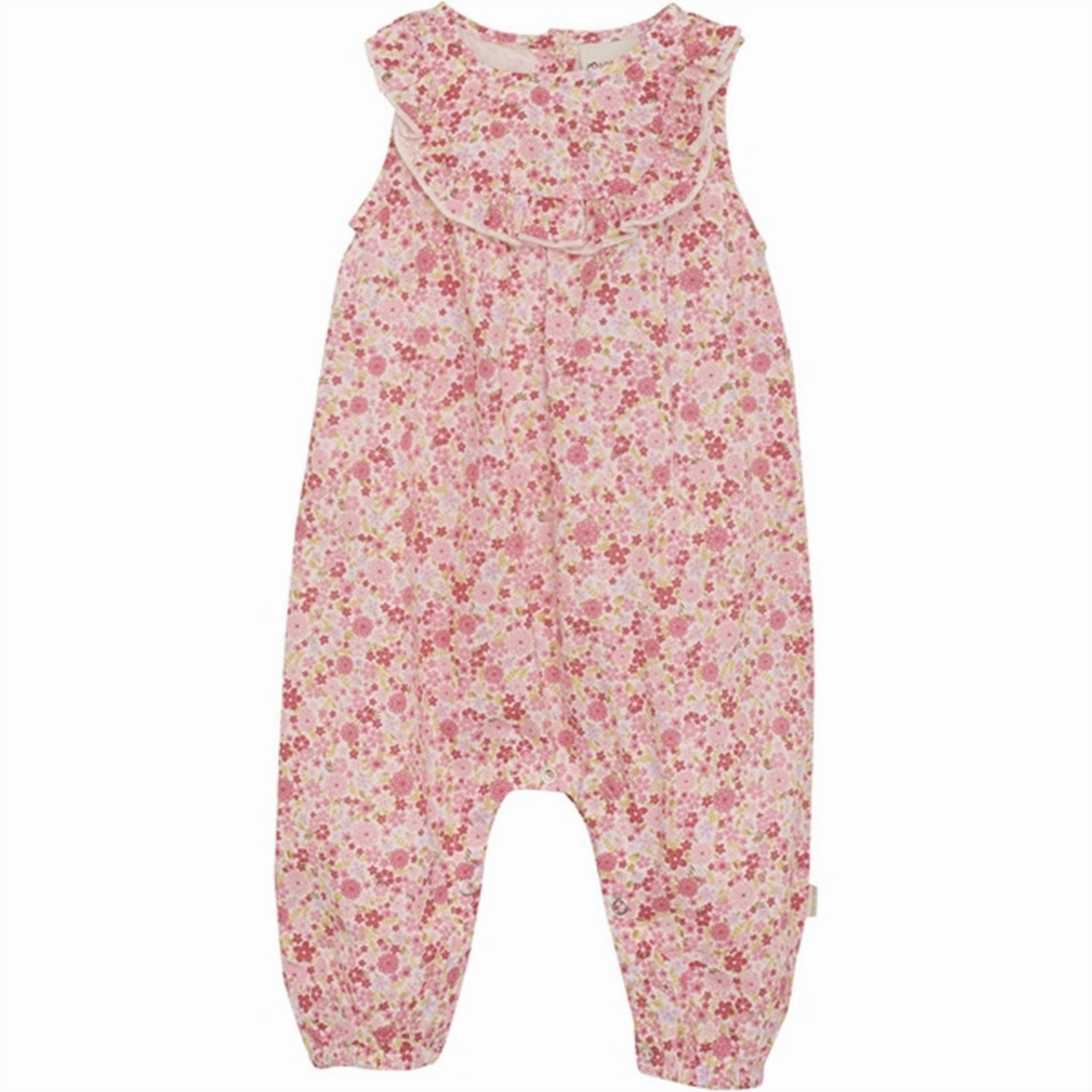 Minymo Pink Dogwood Onesie AOP w. Lining Trendy Wedding Soft Family