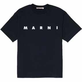 Leather combination Tagless Design Marni Black T-shirt